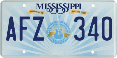 MS license plate AFZ340