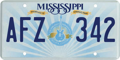 MS license plate AFZ342