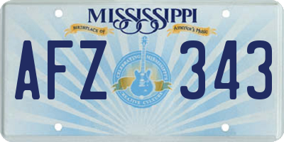 MS license plate AFZ343
