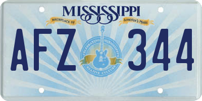MS license plate AFZ344