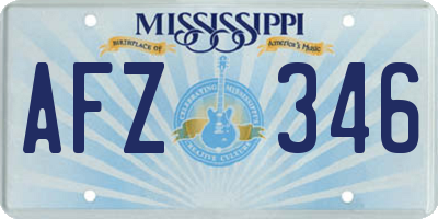 MS license plate AFZ346
