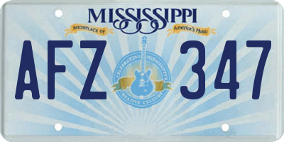 MS license plate AFZ347