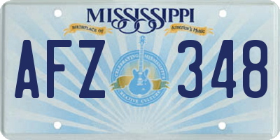 MS license plate AFZ348