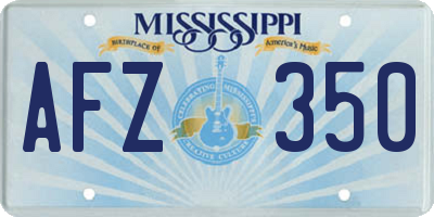 MS license plate AFZ350