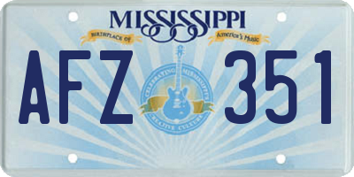 MS license plate AFZ351