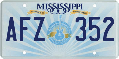 MS license plate AFZ352