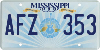 MS license plate AFZ353