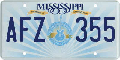 MS license plate AFZ355