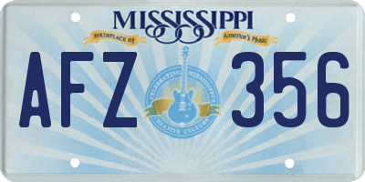 MS license plate AFZ356