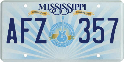 MS license plate AFZ357