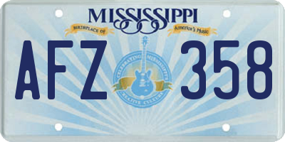 MS license plate AFZ358