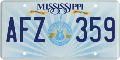 MS license plate AFZ359