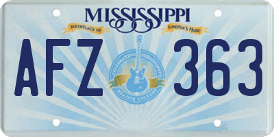 MS license plate AFZ363