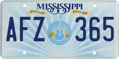 MS license plate AFZ365