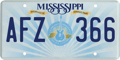 MS license plate AFZ366