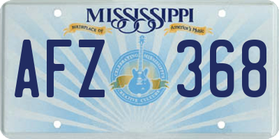 MS license plate AFZ368