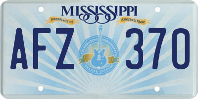 MS license plate AFZ370
