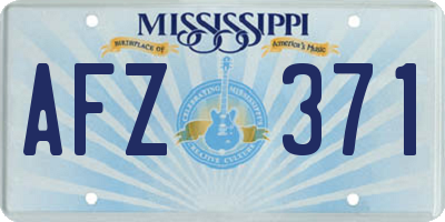 MS license plate AFZ371