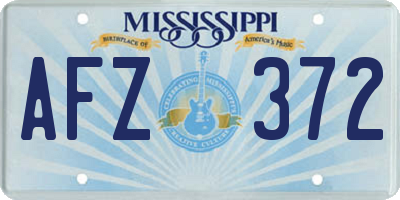 MS license plate AFZ372