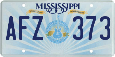 MS license plate AFZ373