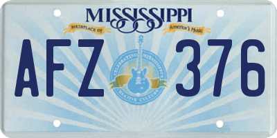 MS license plate AFZ376