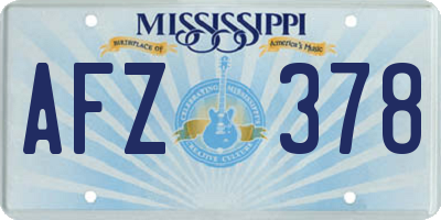 MS license plate AFZ378