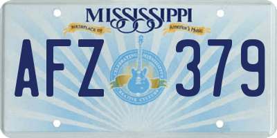 MS license plate AFZ379