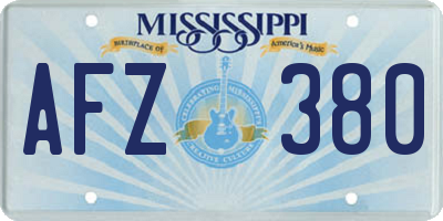 MS license plate AFZ380