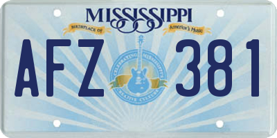 MS license plate AFZ381