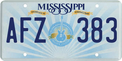 MS license plate AFZ383