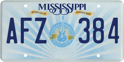MS license plate AFZ384