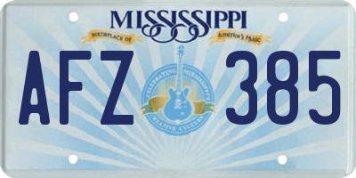 MS license plate AFZ385