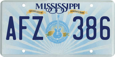 MS license plate AFZ386