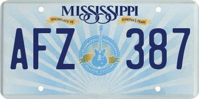 MS license plate AFZ387