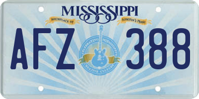 MS license plate AFZ388
