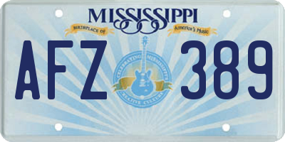 MS license plate AFZ389