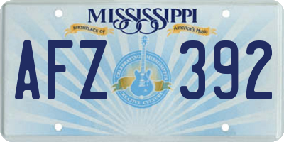 MS license plate AFZ392