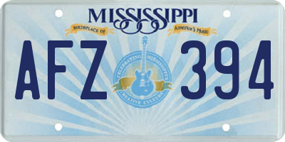 MS license plate AFZ394