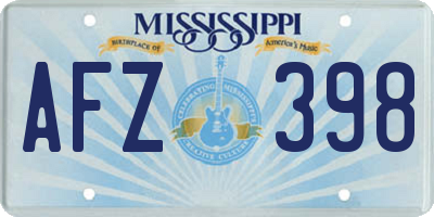 MS license plate AFZ398