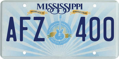 MS license plate AFZ400