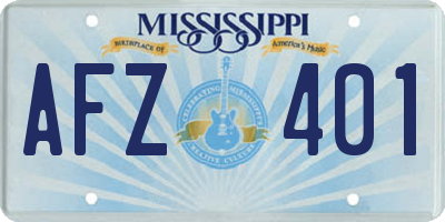 MS license plate AFZ401