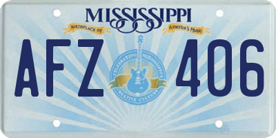 MS license plate AFZ406