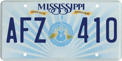 MS license plate AFZ410