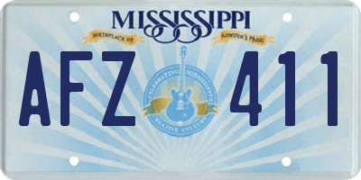 MS license plate AFZ411