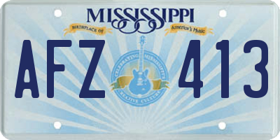 MS license plate AFZ413