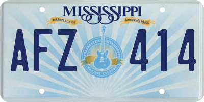 MS license plate AFZ414