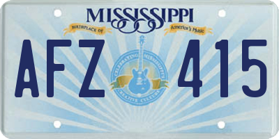MS license plate AFZ415