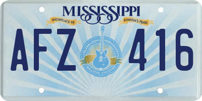 MS license plate AFZ416