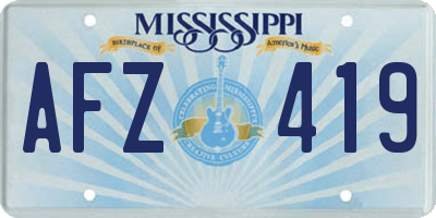 MS license plate AFZ419