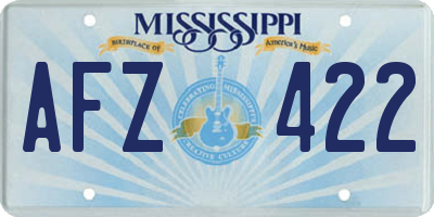 MS license plate AFZ422
